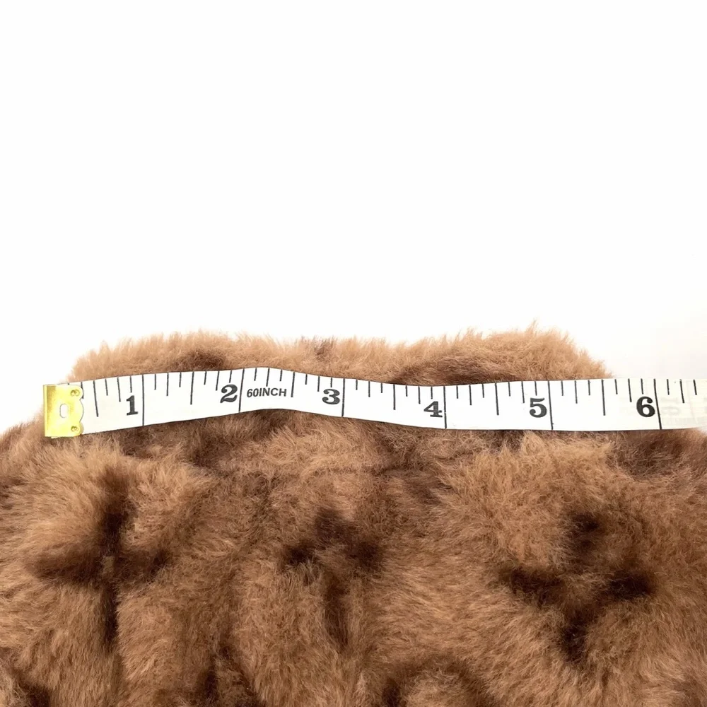Soft Brown Faux Fur Cozy Dog Zip Up Jacket